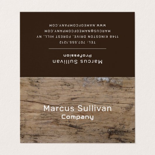 Carte De Visite Bois rustique double fidélité (Extérieur déplié)