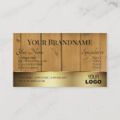 Carte De Visite Bois rustique en bois Grain avec logo or (Dos)