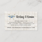 Carte De Visite Bois rustique et aquarelle bohème Flore Flèches (Dos)