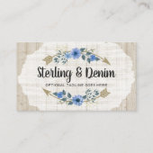 Carte De Visite Bois rustique et aquarelle bohème Flore Flèches (Devant)