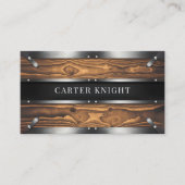 Carte De Visite Bois Rustique et Industriel Métallique (Devant)