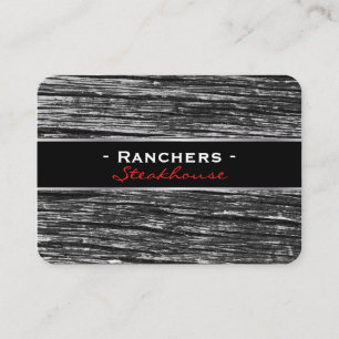 Carte De Visite Bois rustique et noir avec revêtement argenté
