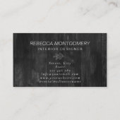 Carte De Visite Bois rustique Floral Monogramme Or (Dos)