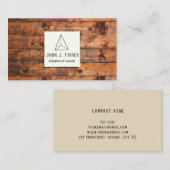 Carte De Visite Bois rustique gravé sur mesure (Devant / Derrière)