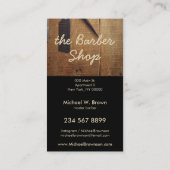 Carte De Visite Bois rustique Hipster Style Retro Barber Shop (Dos)