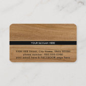 Carte De Visite Bois Rustique moderne classique professionnel (Dos)