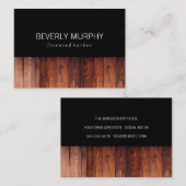 Carte De Visite Bois Rustique Noir (Devant / Derrière)