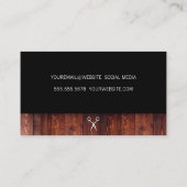 Carte De Visite Bois rustique noir avec logo de cisaillement (Dos)