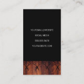 Carte De Visite Bois rustique Noir avec Shears Motif (Dos)