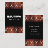 Carte De Visite Bois rustique Noir avec Shears Motif (Devant / Derrière)