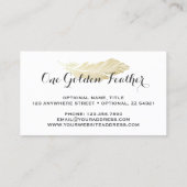 Carte De Visite Bois rustique & Plumes d'or moderne Bohème Chic (Dos)