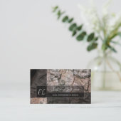 Carte De Visite Bois rustique rectangle de surface en bois (Debout devant)