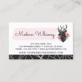 Carte De Visite Bois rustique Rose moderne géométrique cerf et cha (Dos)