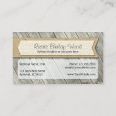 Carte De Visite Bois rustique & Tissu de ferme Burlap (Dos)