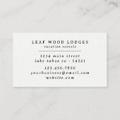 Carte De Visite Bois rustique Verdure Location de vacances Petit d (Dos)