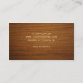 Carte De Visite Bois sculpté Chisel menuiserie (Dos)