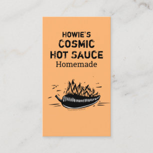Carte De Visite Bois taillé sur mesure Piment poivron Sauce chaud