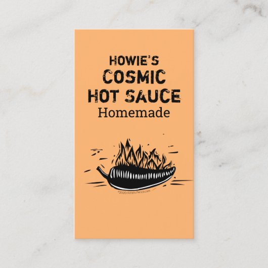 Carte De Visite Bois taillé sur mesure Piment poivron Sauce chaude (Devant)