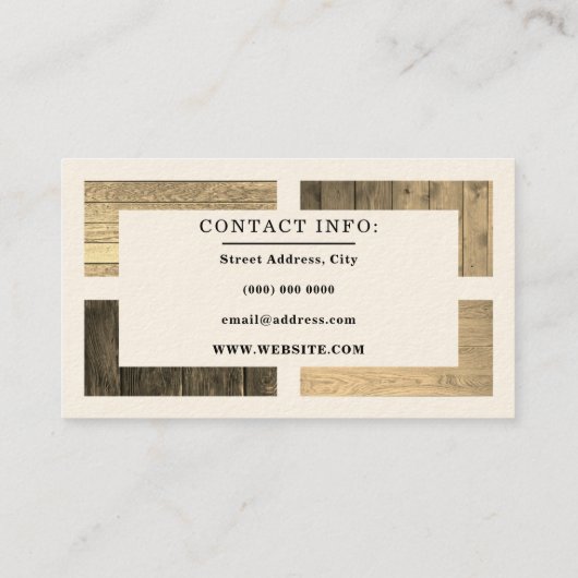Carte De Visite Bois tons motif (Dos)