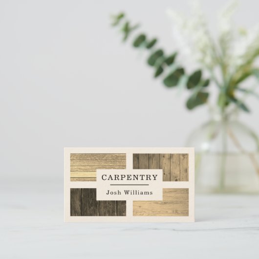 Carte De Visite Bois tons motif (Debout devant)