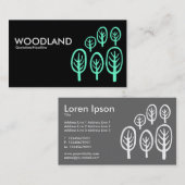 Carte De Visite Bois - Turquoise sur Noir (Devant / Derrière)