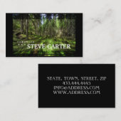 Carte De Visite Bois vert de nature d'arbre forestier de forestier (Devant / Derrière)