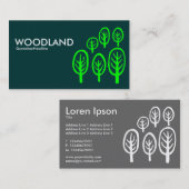 Carte De Visite Bois - Vert sur vert foncé Turquoise (Devant / Derrière)