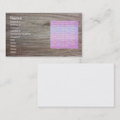 Carte De Visite Bois vieilli (Devant / Derrière)