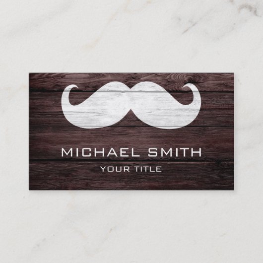 Carte De Visite Bois vintage #2 de moustache (Devant)