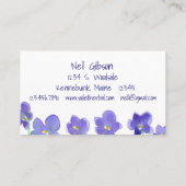 Carte De Visite Bois Violets Aquarelle Fleurs (Dos)