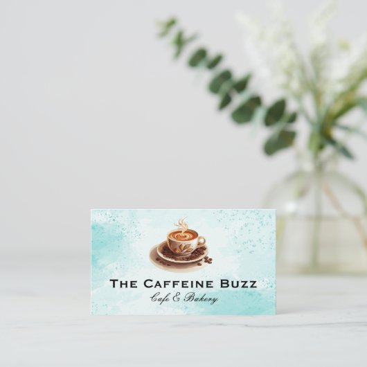 Carte De Visite Boisson à café chaud en coupe (Debout devant)