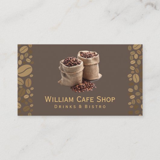Carte De Visite Boisson café | Sacs au café (Devant)