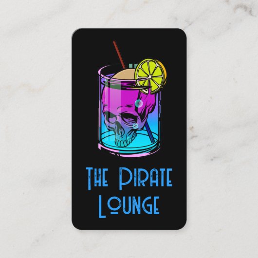 Carte De Visite Boisson Cocktail Coloré | Crâne (Devant)