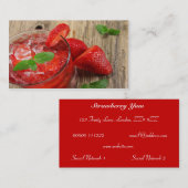 Carte De Visite Boisson glacée élégante de fraise (Devant / Derrière)