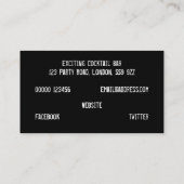 Carte De Visite Boissons de cocktail (Dos)