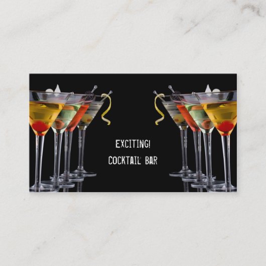 Carte De Visite Boissons de cocktail (Devant)