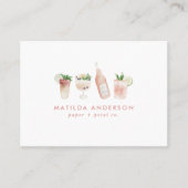 Carte De Visite Boissons modernes à la poupée rose cocktail vin aq (Devant)