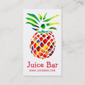 Carte De Visite Boissons santé à l'ananas au bar à jus (Devant)
