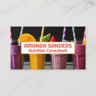 Carte De Visite Boissons Smoothies aux Fruits Restaurant