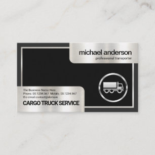 Carte De Visite Boîte à gris élégant Silver Frame Truck Transp