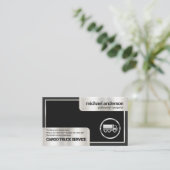 Carte De Visite Boîte à gris élégant Silver Frame Truck Transport (Debout devant)