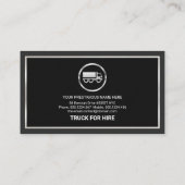 Carte De Visite Boîte à gris élégant Silver Frame Truck Transport (Dos)