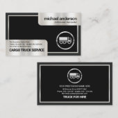 Carte De Visite Boîte à gris élégant Silver Frame Truck Transport (Devant / Derrière)