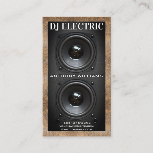 Carte De Visite Boîte à haut-parleur du caisson | Cuir (Devant)