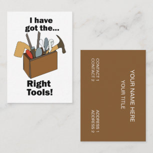 Carte De Visite Boîte à outils de bricoleur J'ai les bons outils B