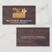 Carte De Visite Boîte à outils de menuiserie | Arrière - plan de b (Devant / Derrière)