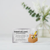 Carte De Visite Boîte à outils de menuiserie | Bordure métallique  (Debout devant)