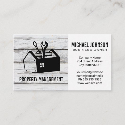 Carte De Visite Boîte à outils | Menuiserie matérielle (Devant)