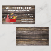 Carte De Visite Boîte à outils Wood Handyman (Devant / Derrière)