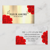 Carte De Visite Boîte à Roses Cadeaux Fleurs (Devant / Derrière)